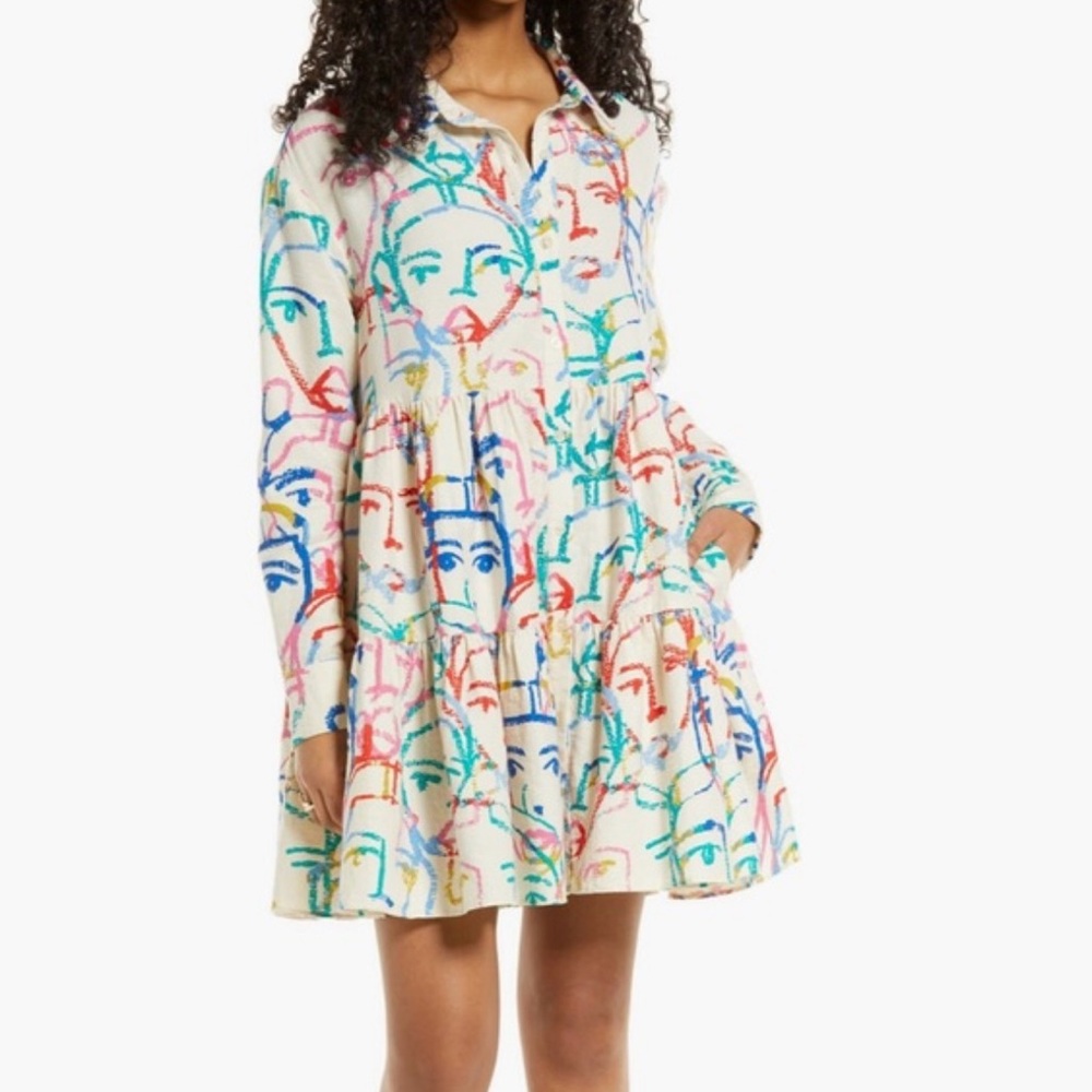 Colorful Face Print Dress